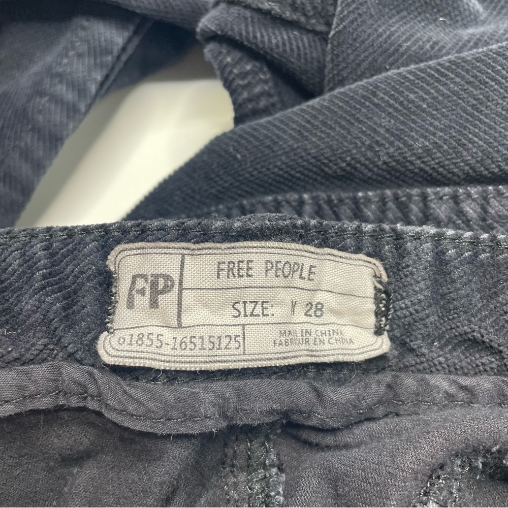 Free People Button Fly Corduroy Black Flares 28 - Picture 5 of 7